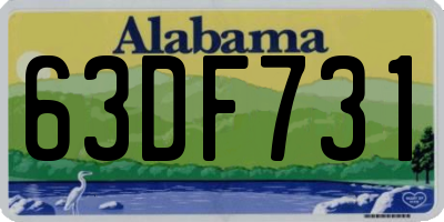 AL license plate 63DF731