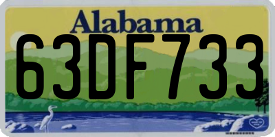 AL license plate 63DF733