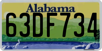 AL license plate 63DF734