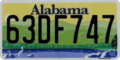 AL license plate 63DF747