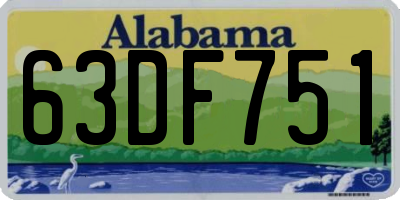 AL license plate 63DF751
