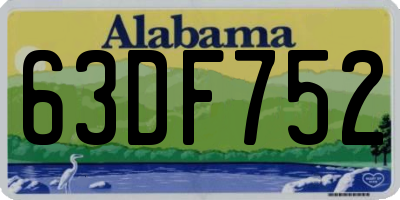 AL license plate 63DF752