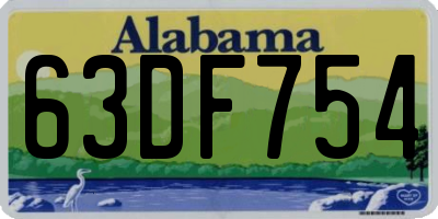 AL license plate 63DF754