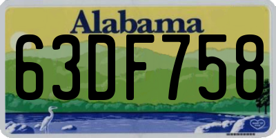 AL license plate 63DF758