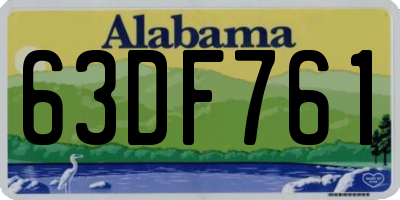 AL license plate 63DF761