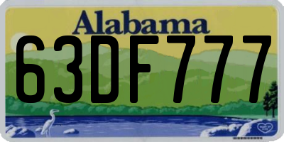 AL license plate 63DF777