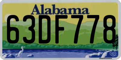 AL license plate 63DF778