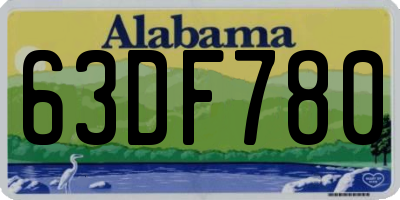 AL license plate 63DF780