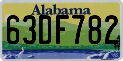 AL license plate 63DF782