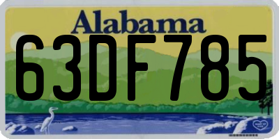 AL license plate 63DF785