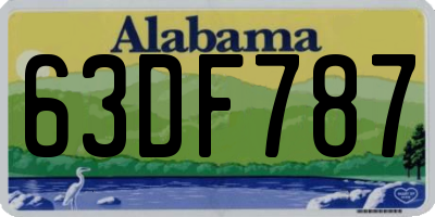 AL license plate 63DF787