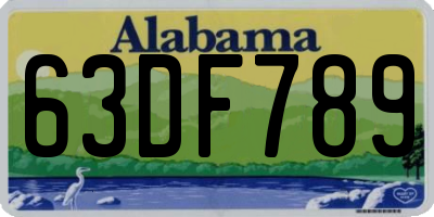 AL license plate 63DF789