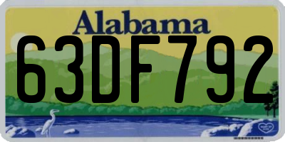 AL license plate 63DF792