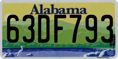 AL license plate 63DF793