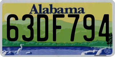 AL license plate 63DF794