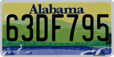 AL license plate 63DF795