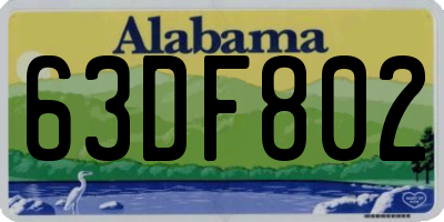 AL license plate 63DF802