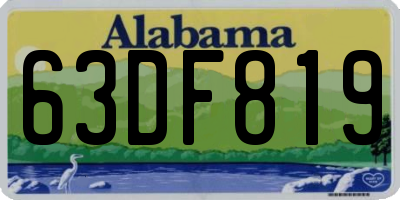 AL license plate 63DF819