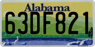 AL license plate 63DF821
