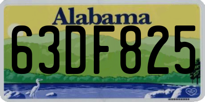 AL license plate 63DF825