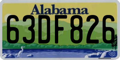 AL license plate 63DF826