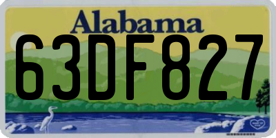 AL license plate 63DF827
