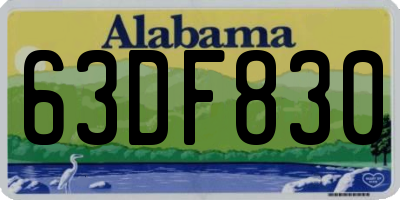AL license plate 63DF830