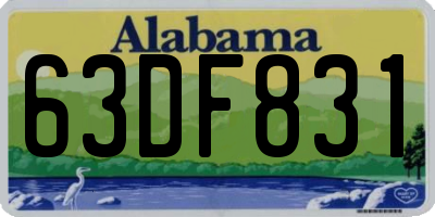 AL license plate 63DF831