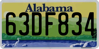 AL license plate 63DF834