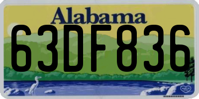 AL license plate 63DF836