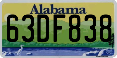 AL license plate 63DF838