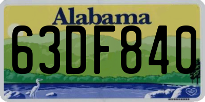 AL license plate 63DF840