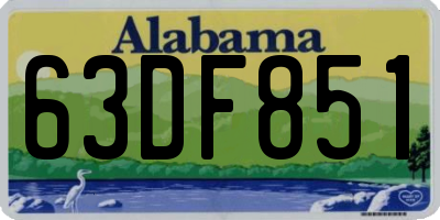 AL license plate 63DF851