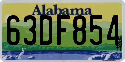 AL license plate 63DF854