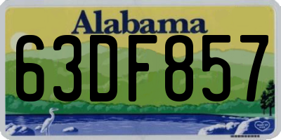 AL license plate 63DF857