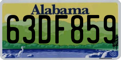 AL license plate 63DF859