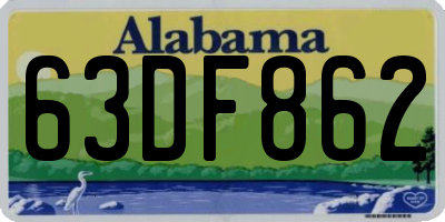 AL license plate 63DF862
