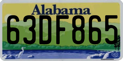 AL license plate 63DF865