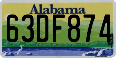 AL license plate 63DF874
