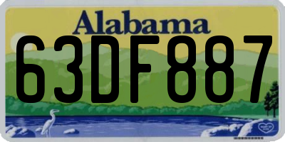 AL license plate 63DF887