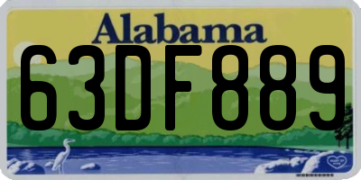 AL license plate 63DF889