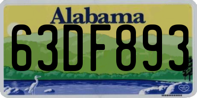 AL license plate 63DF893