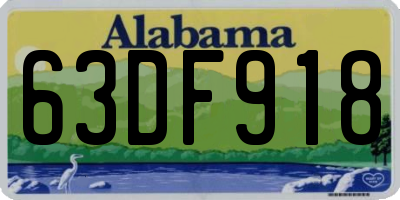 AL license plate 63DF918