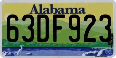 AL license plate 63DF923