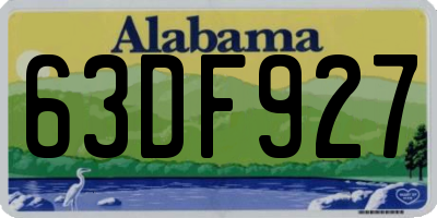 AL license plate 63DF927