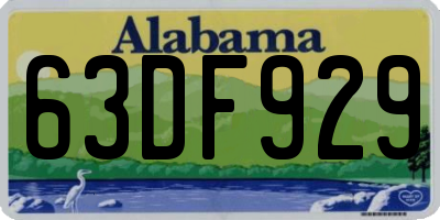 AL license plate 63DF929