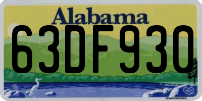 AL license plate 63DF930