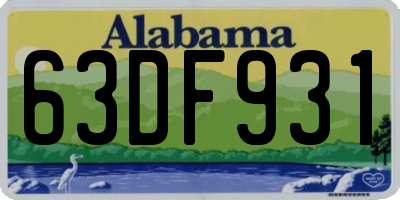 AL license plate 63DF931