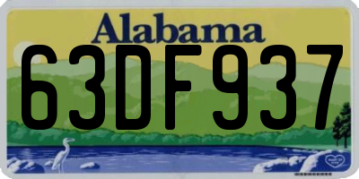 AL license plate 63DF937