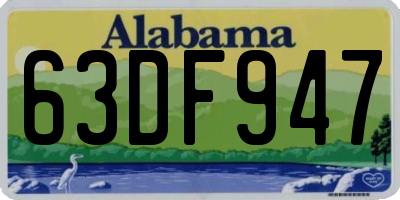 AL license plate 63DF947